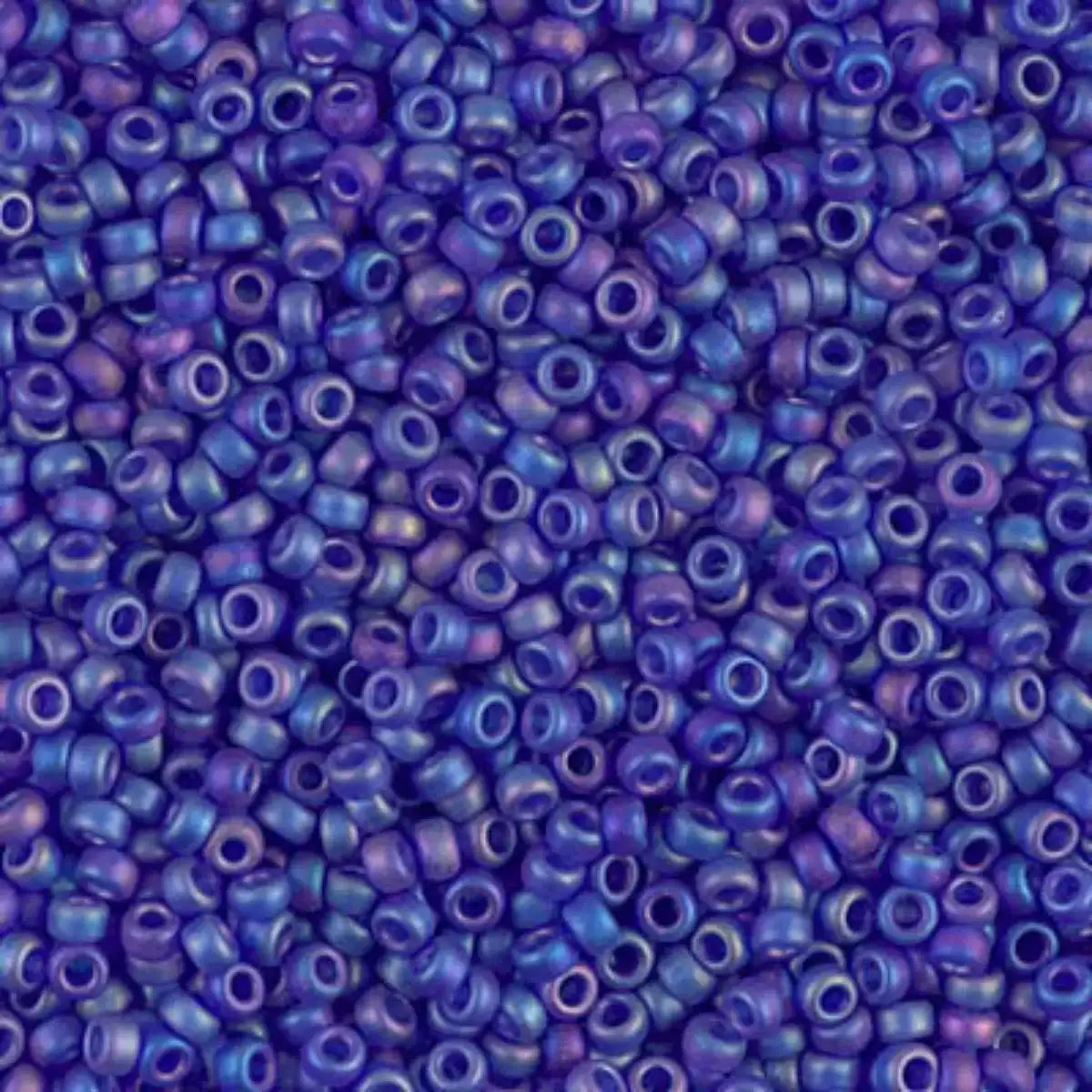 Miyuki 11/0 Seed Beads, 11-0151FR, Matte Transparent Cobalt AB, 10g - The Argus Collection