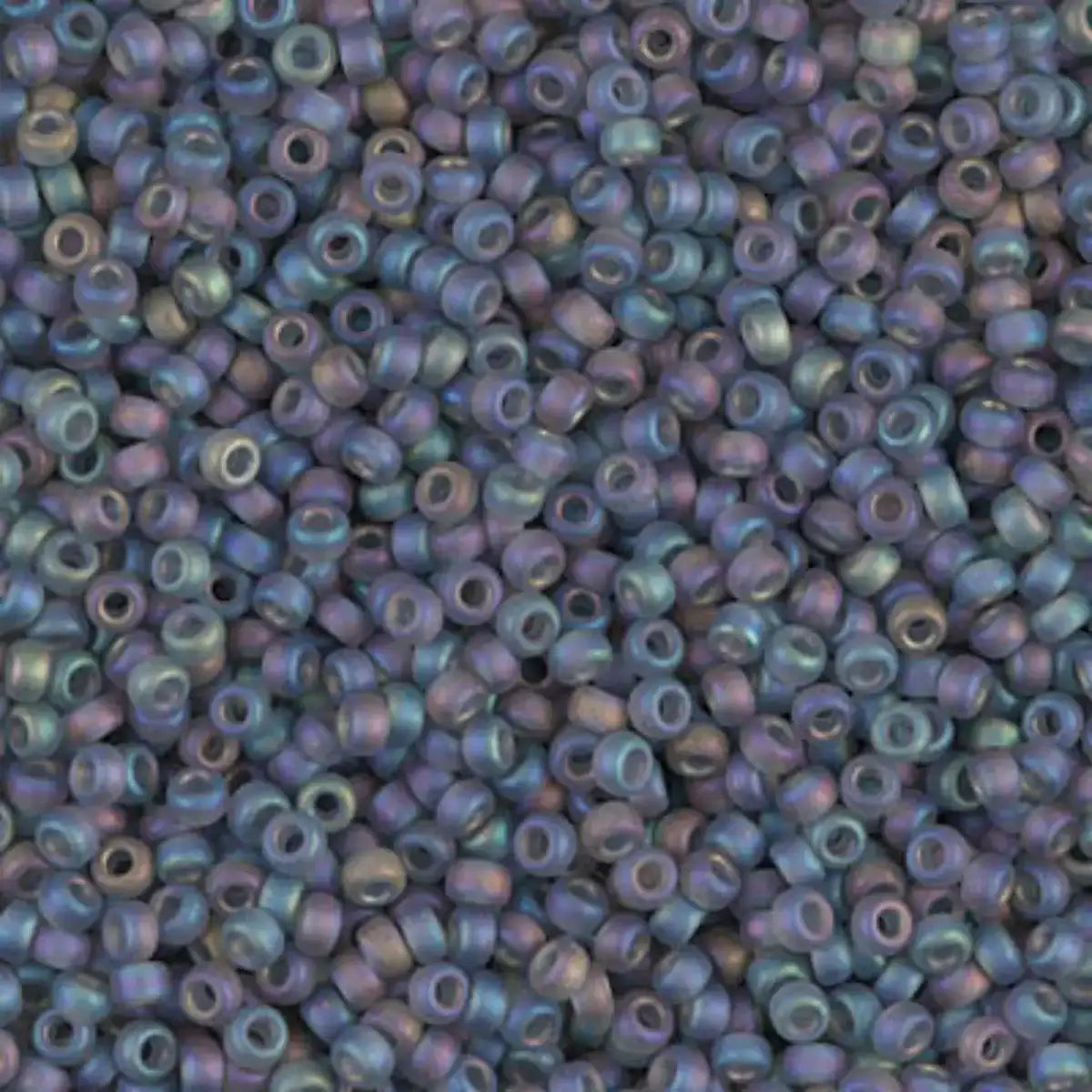 Miyuki 11/0 Seed Beads, 11-0152FR, Matte Transparent Gray AB, 10g - The Argus Collection