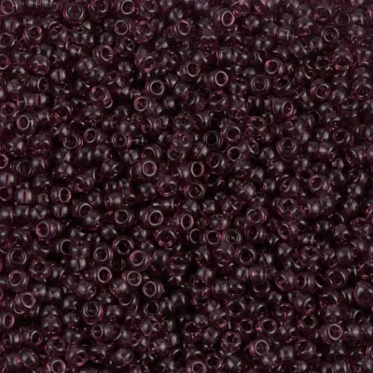 Miyuki 11/0 Seed Beads, 11-0153, Transparent Dark Smoky Amethyst, 10g - The Argus Collection