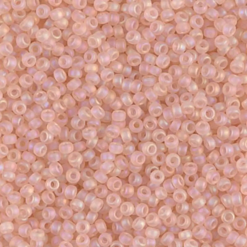 Miyuki 11/0 Seed Beads, 11-0155FR, Matte Transparent Light Tea Rose AB, 10g - The Argus Collection