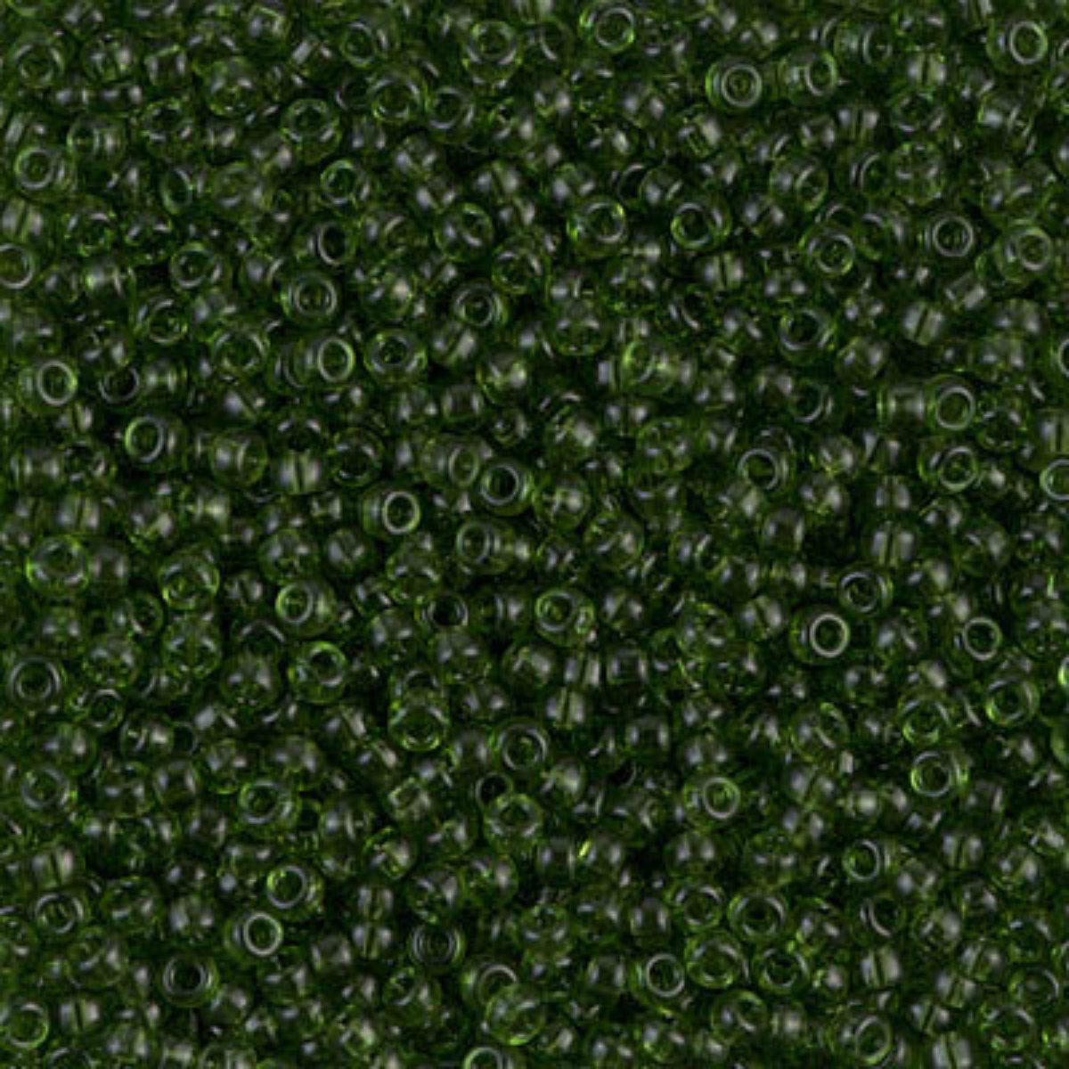 Miyuki 11/0 Seed Beads, 11-0158, Transparent Olive Green, 10g - The Argus Collection