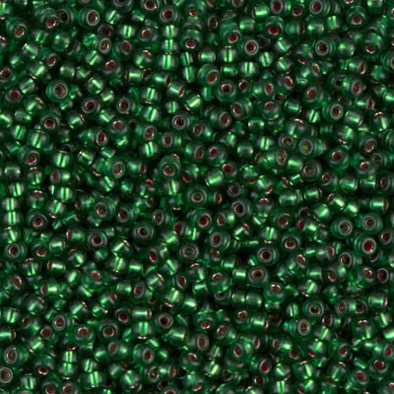 Miyuki 11/0 Seed Beads, 11-1661, Silver Lined Leaf Green, 10g - The Argus Collection