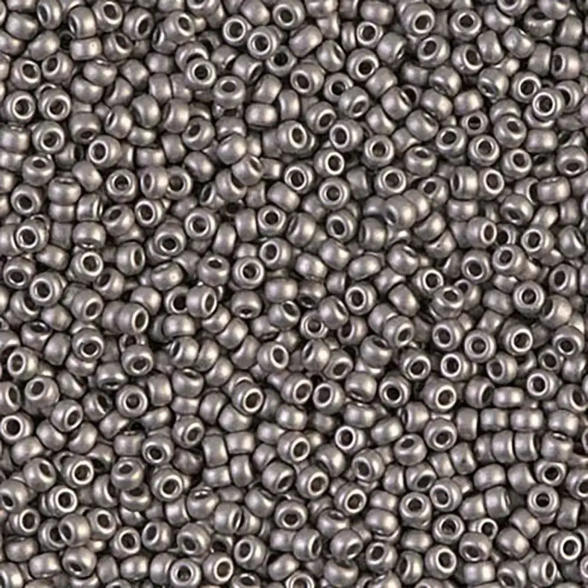 Miyuki 11/0 Seed Beads, 11-0190F, Matte Nickel Plated, 5g - The Argus Collection