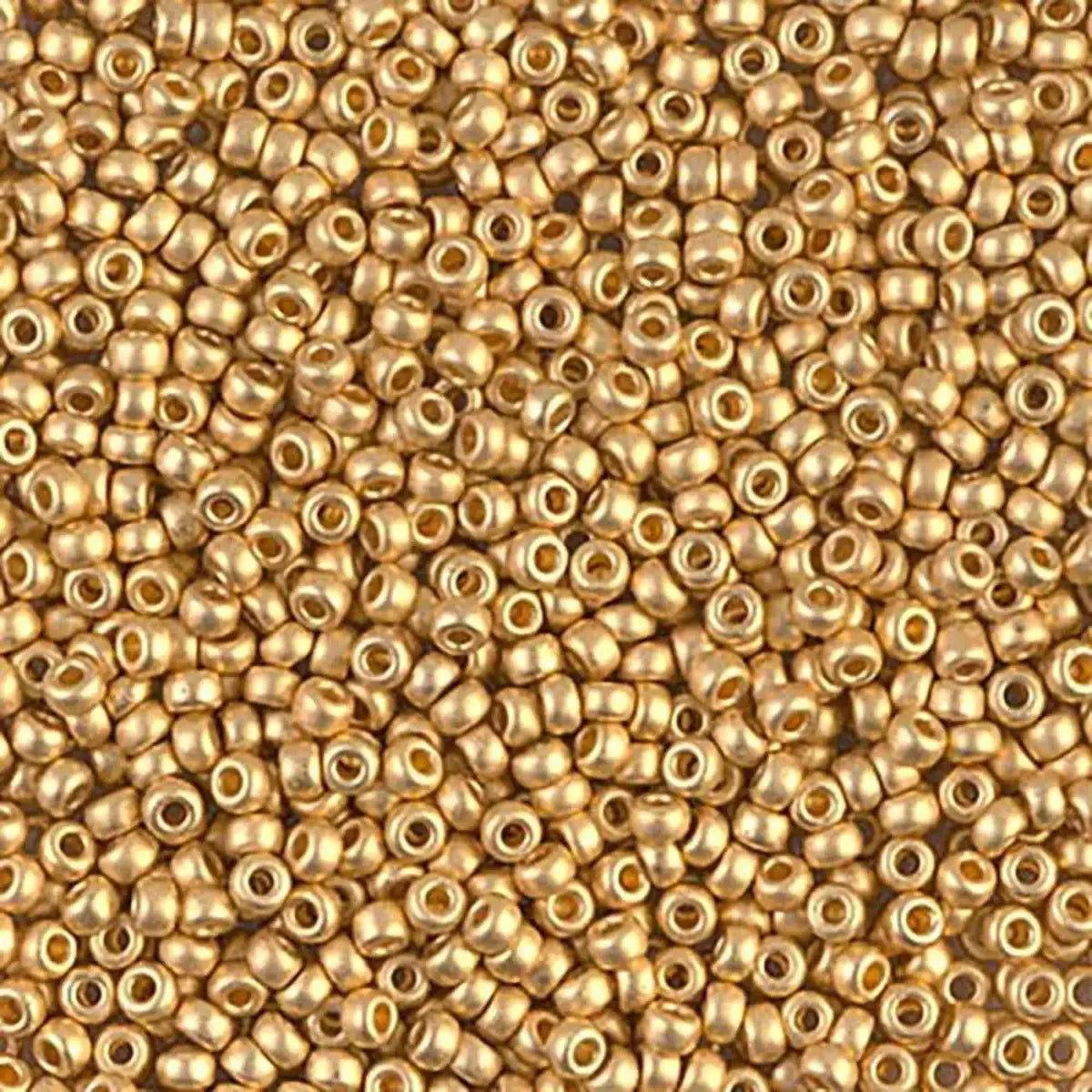 Miyuki 11/0 Seed Beads, 11-0191F, Matte 24KT Gold Plated, 5g - The Argus Collection