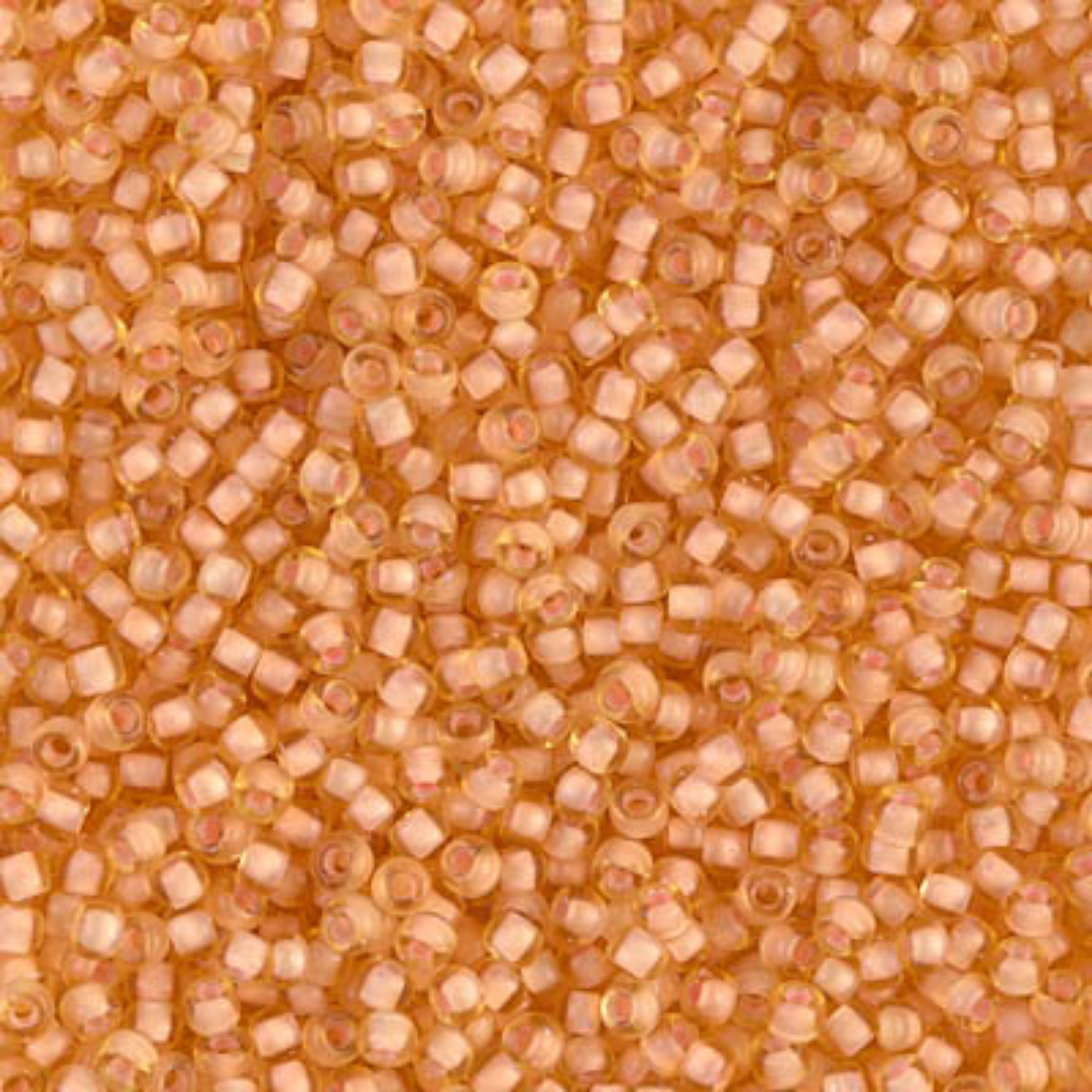 Miyuki 11/0 Seed Beads, 11-1922, Semi-Matte Peach-Lined Light Topaz, 10g
