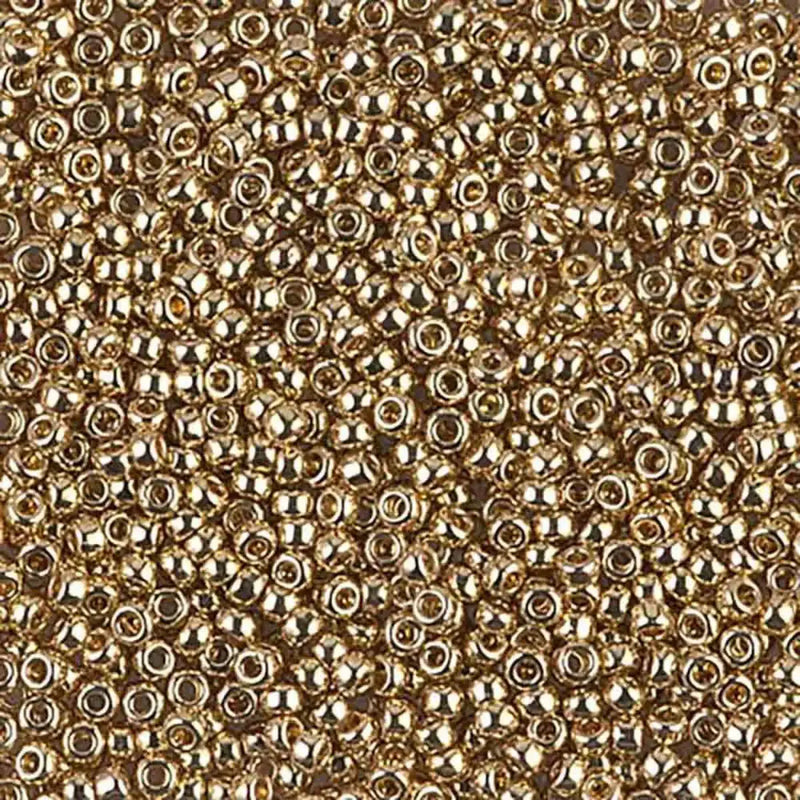 Miyuki 11/0 Seed Beads, 11-0193, Light 24KT Gold Plated, 5g - The Argus Collection