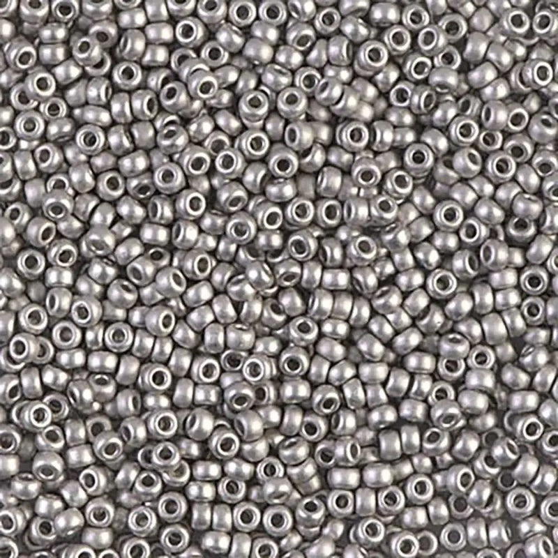 Miyuki 11/0 Seed Beads, 11-0194F, Matte Palladium Plated, 5g - The Argus Collection