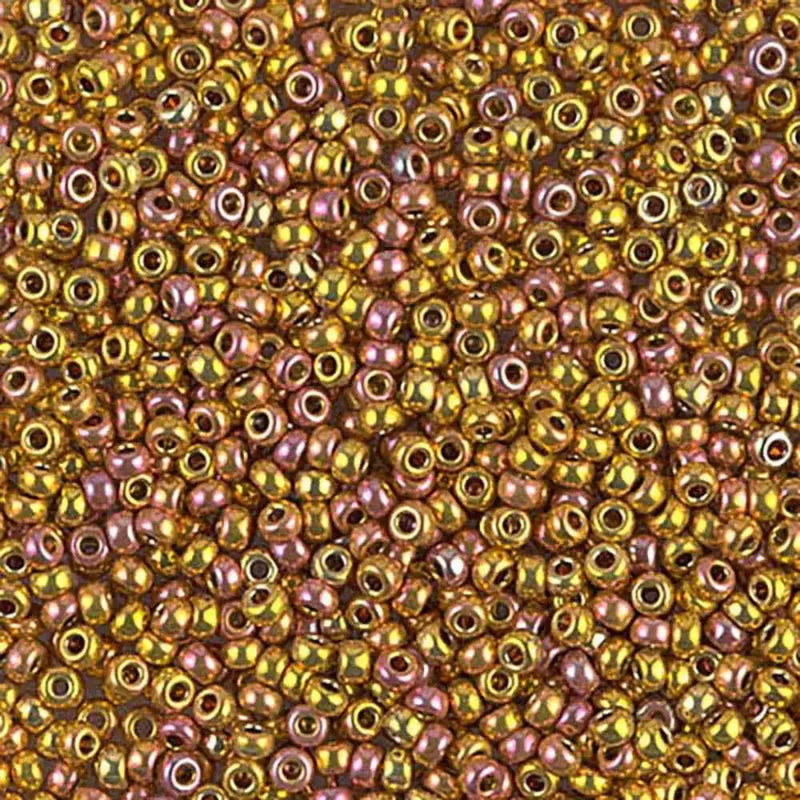Miyuki 11/0 Seed Beads, 11-0199, 24KT Gold Iris, 5g - The Argus Collection