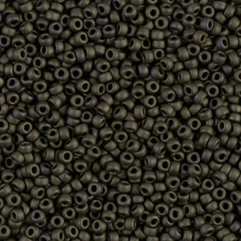 Miyuki 11/0 Seed Beads, 11-2015, Matte Metallic Dark Olive, 10g - Miyuki 11/0 Seed Beads, 11-2015, Matte Metallic Dark Olive, 10g - Default Title , The Argus Collection