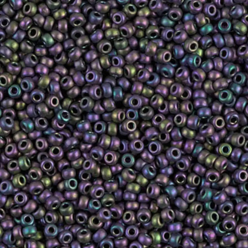 Miyuki 11/0 Seed Beads, 11-2019, Semi-Matte Green-Purple Iris, 10g - Miyuki 11/0 Seed Beads, 11-2019, Semi-Matte Green-Purple Iris, 10g - Default Title , The Argus Collection
