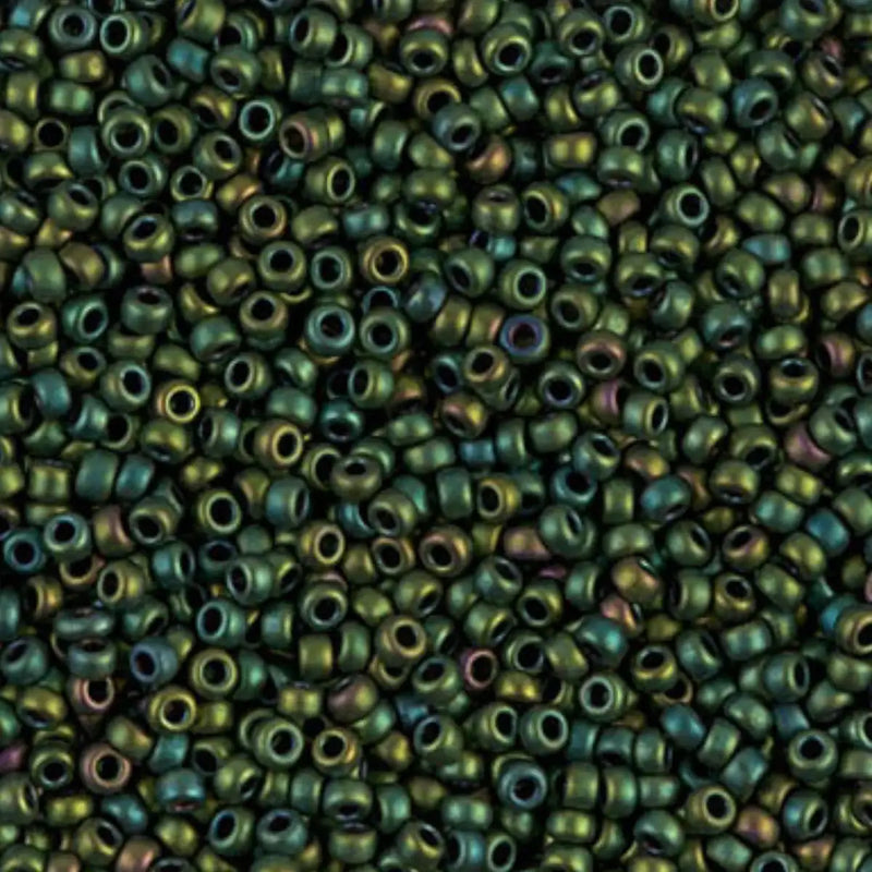 Miyuki 11/0 Seed Beads, 11-2020, Matte Metallic Blue-Green Iris, 10g - Miyuki 11/0 Seed Beads, 11-2020, Matte Metallic Blue-Green Iris, 10g - Default Title , The Argus Collection