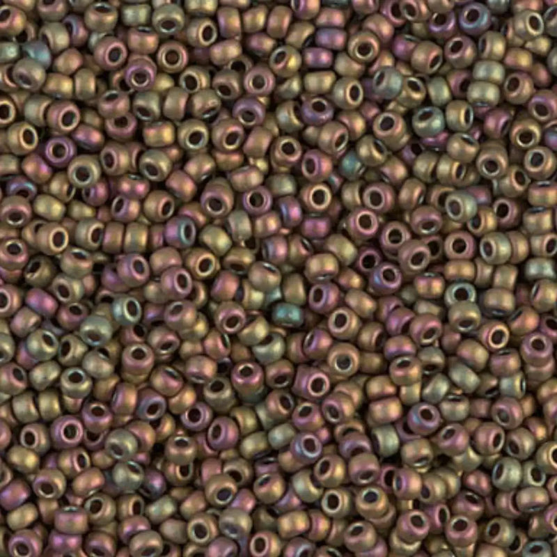 Miyuki 11/0 Seed Beads, 11-2035, Metallic Matte Khaki Iris, 10g - Miyuki 11/0 Seed Beads, 11-2035, Metallic Matte Khaki Iris, 10g - Default Title , The Argus Collection
