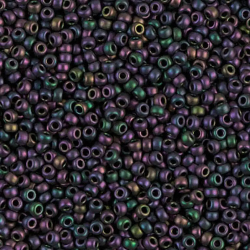 Miyuki 11/0 Seed Beads, 11-2062, Matte Metallic Olive Purple Iris, 10g - Miyuki 11/0 Seed Beads, 11-2062, Matte Metallic Olive Purple Iris, 10g - Default Title , The Argus Collection