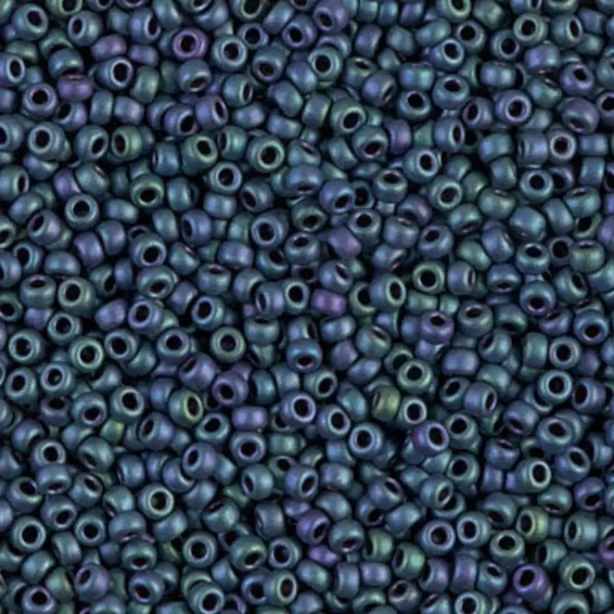 Miyuki 11/0 Seed Beads, 11-2064, Matte Metallic Blue Green Iris, 10g - Miyuki 11/0 Seed Beads, 11-2064, Matte Metallic Blue Green Iris, 10g - Default Title , The Argus Collection