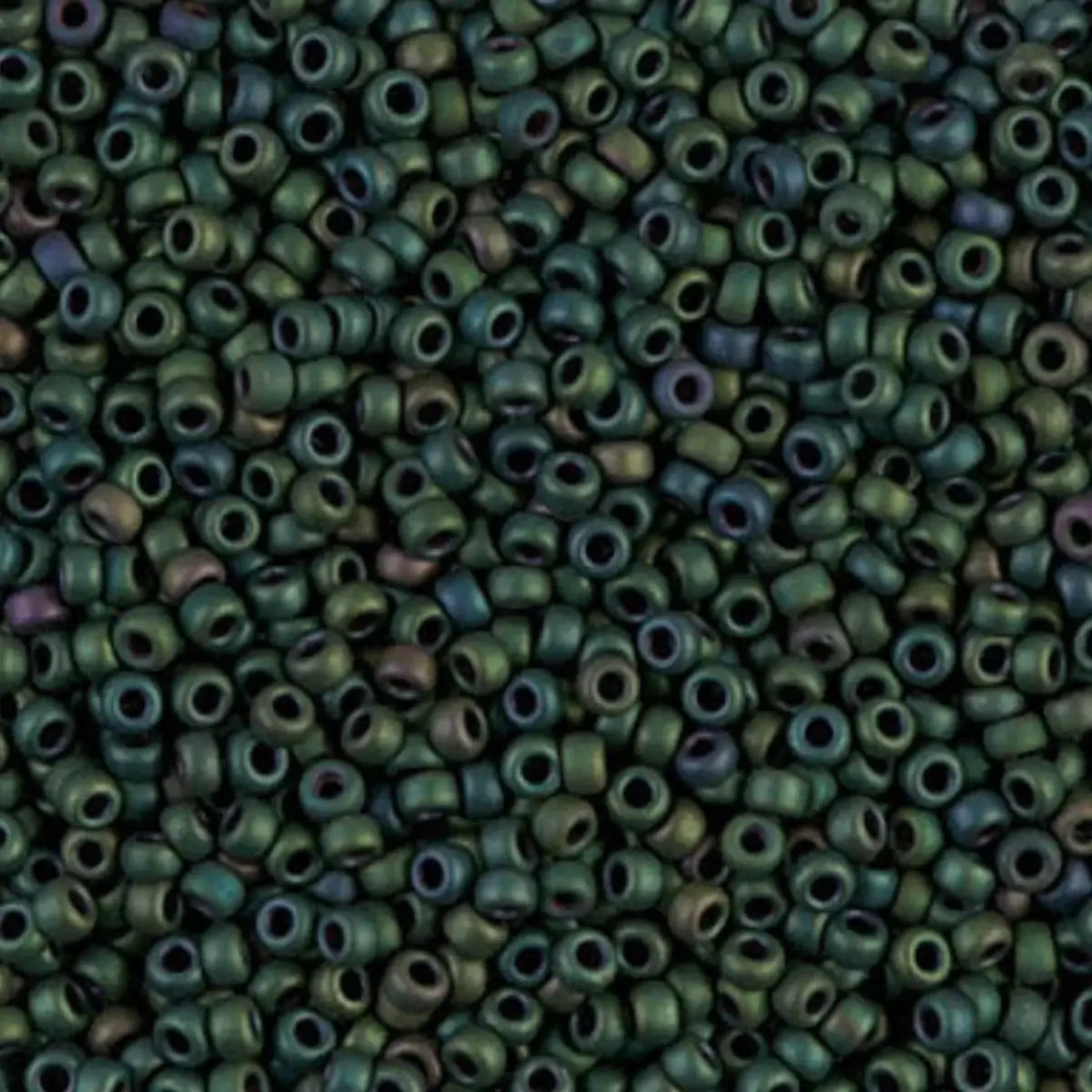 Miyuki 11/0 Seed Beads, 11-2066, Matte Metallic Dark Green Iris, 10g - Miyuki 11/0 Seed Beads, 11-2066, Matte Metallic Dark Green Iris, 10g - Default Title , The Argus Collection