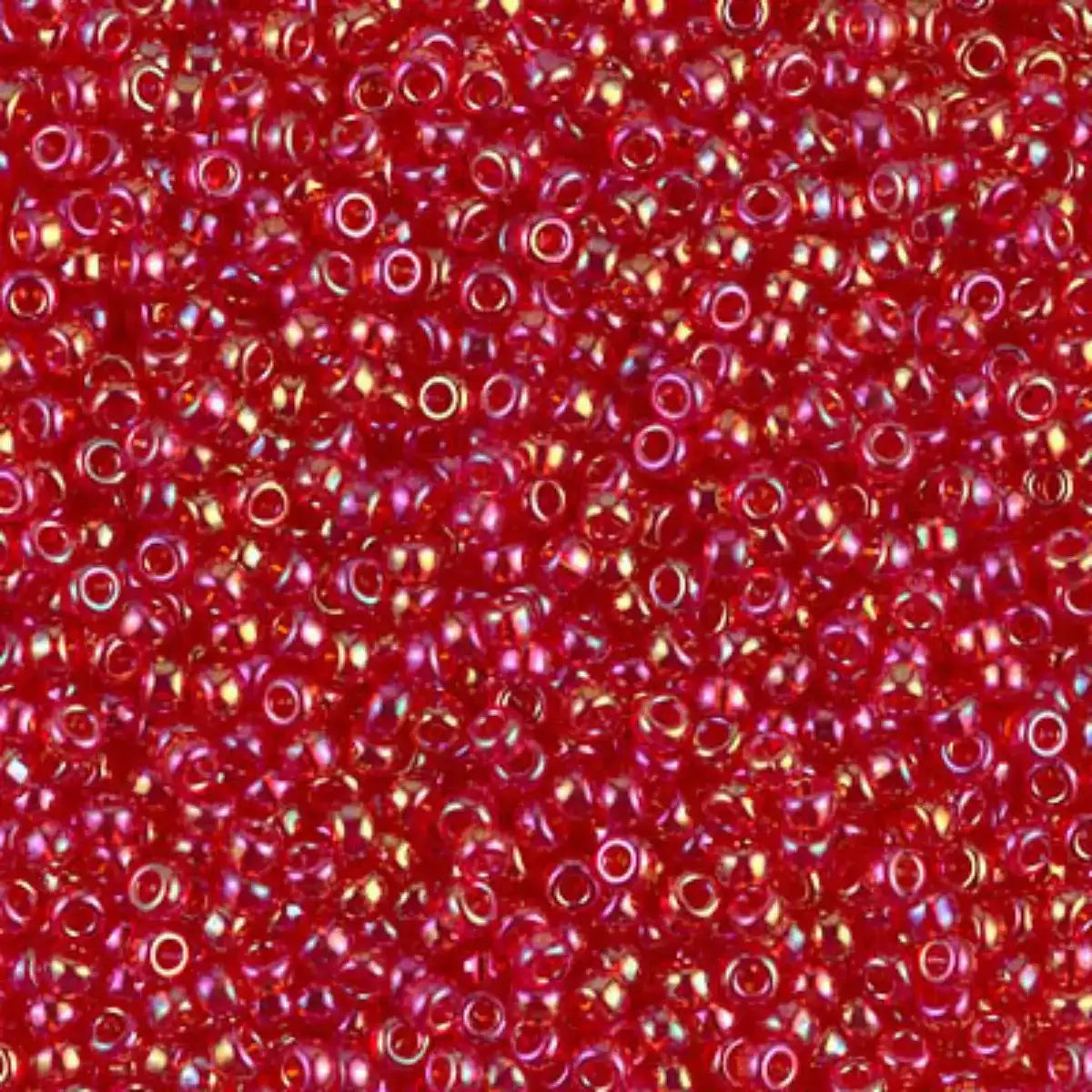 Miyuki 11/0 Seed Beads, 11-0254D, Transparent Red AB, 10g - The Argus Collection