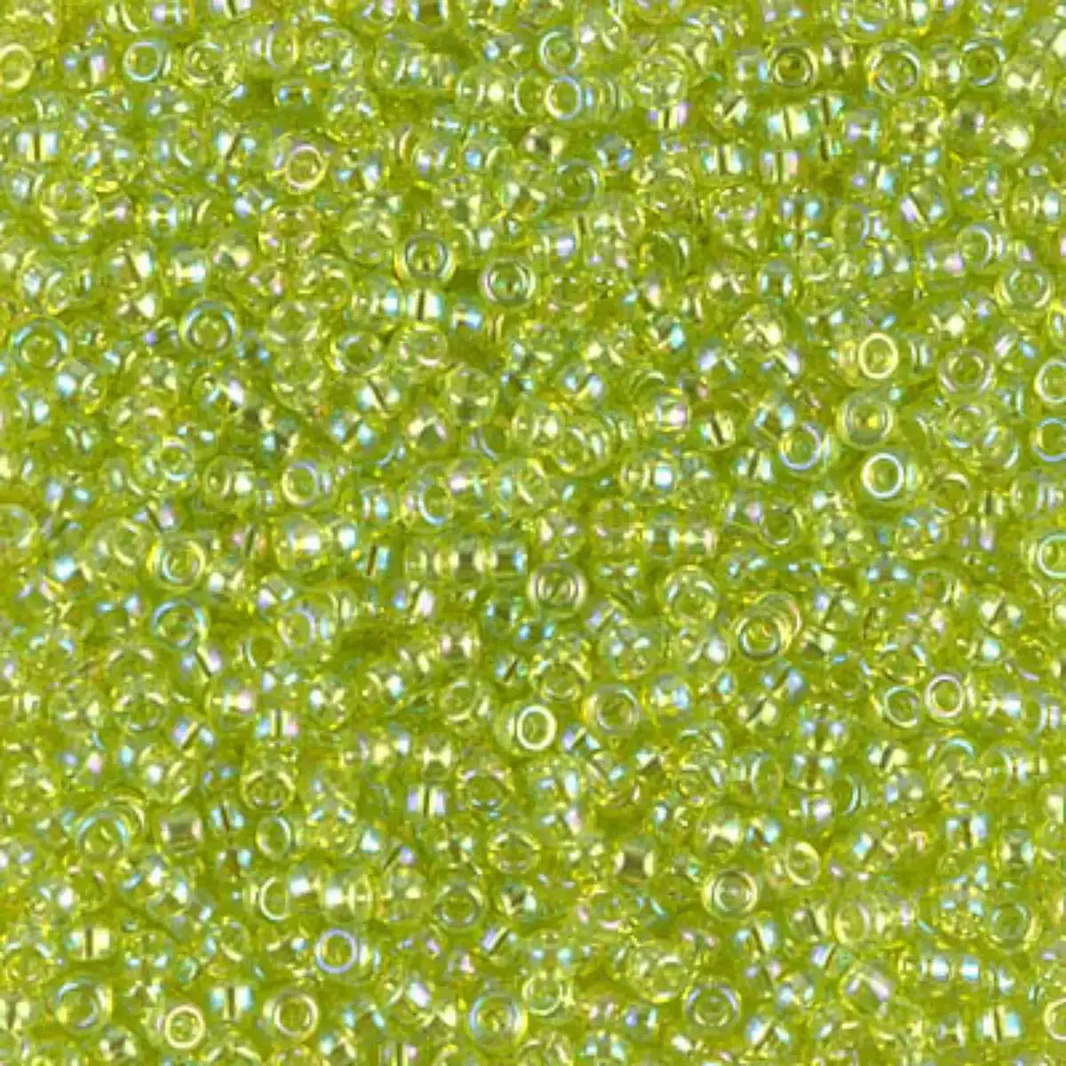 Miyuki 11/0 Seed Beads, 11-0258, Transparent Chartreuse AB, 10g - The Argus Collection