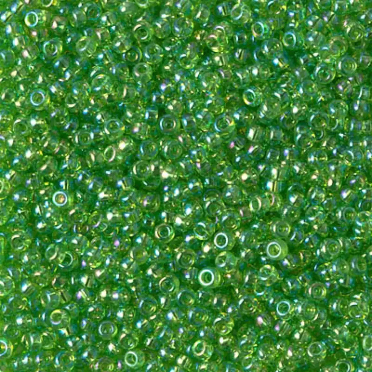 Miyuki 11/0 Seed Beads, 11-0259, Transparent Light Green AB, 10g - The Argus Collection