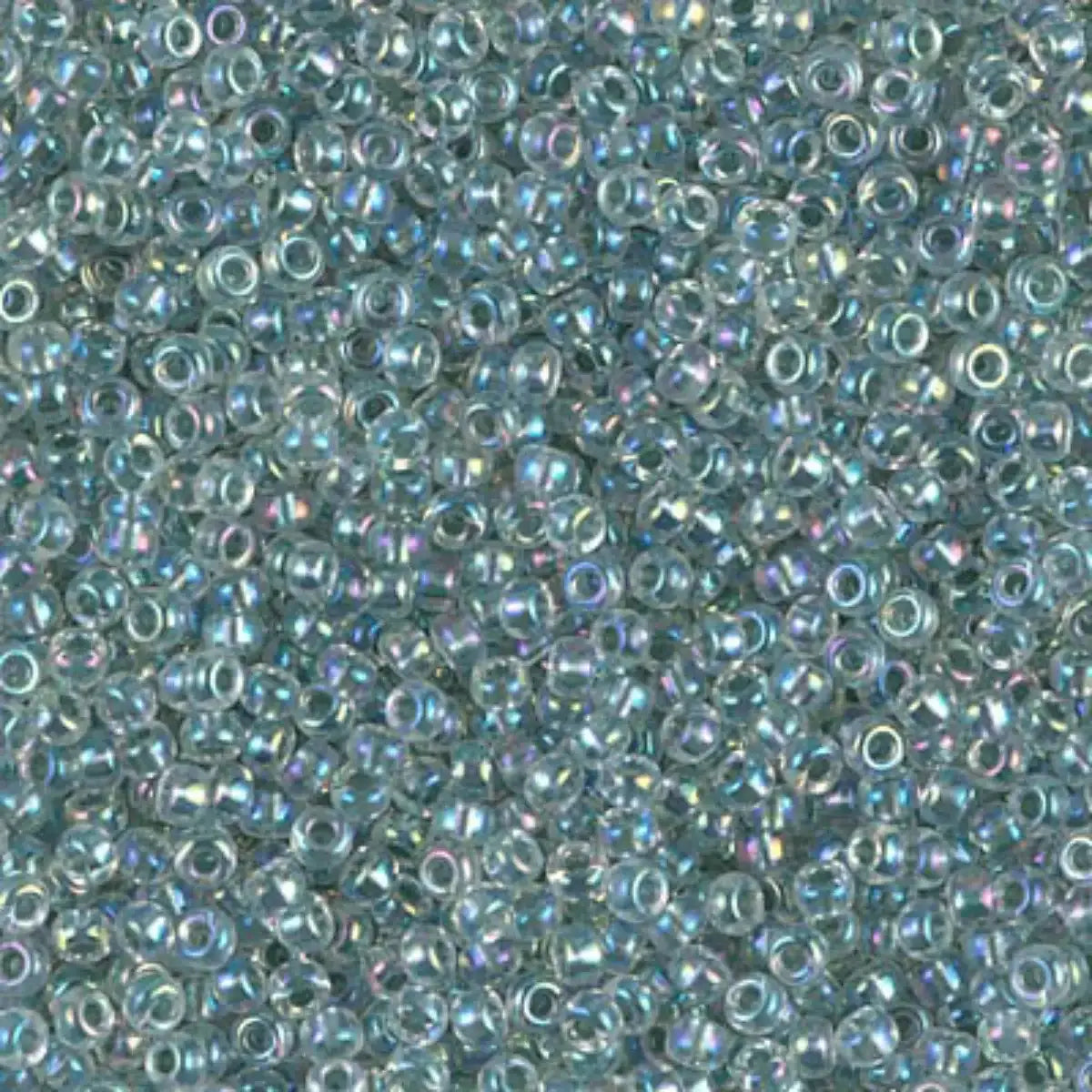 Miyuki 11/0 Seed Beads, 11-0263, Crystal Light Seafoam Lined AB, 10g - The Argus Collection