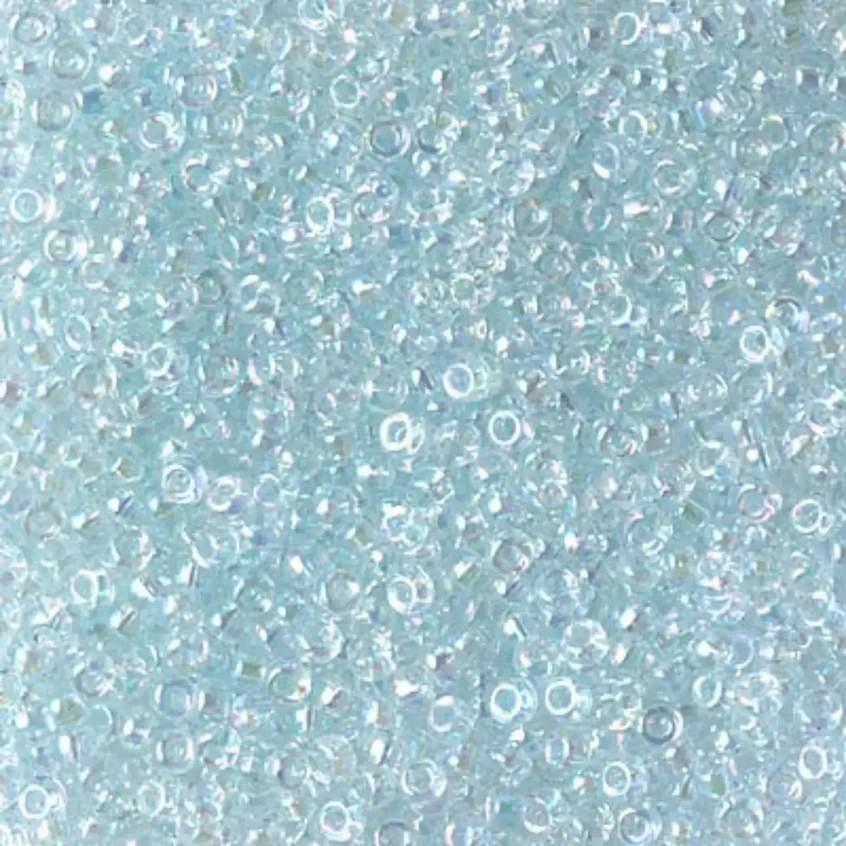 Miyuki 11/0 Seed Beads, 11-0269L, Light Ice Blue Lined Crystall AB, 10g - The Argus Collection