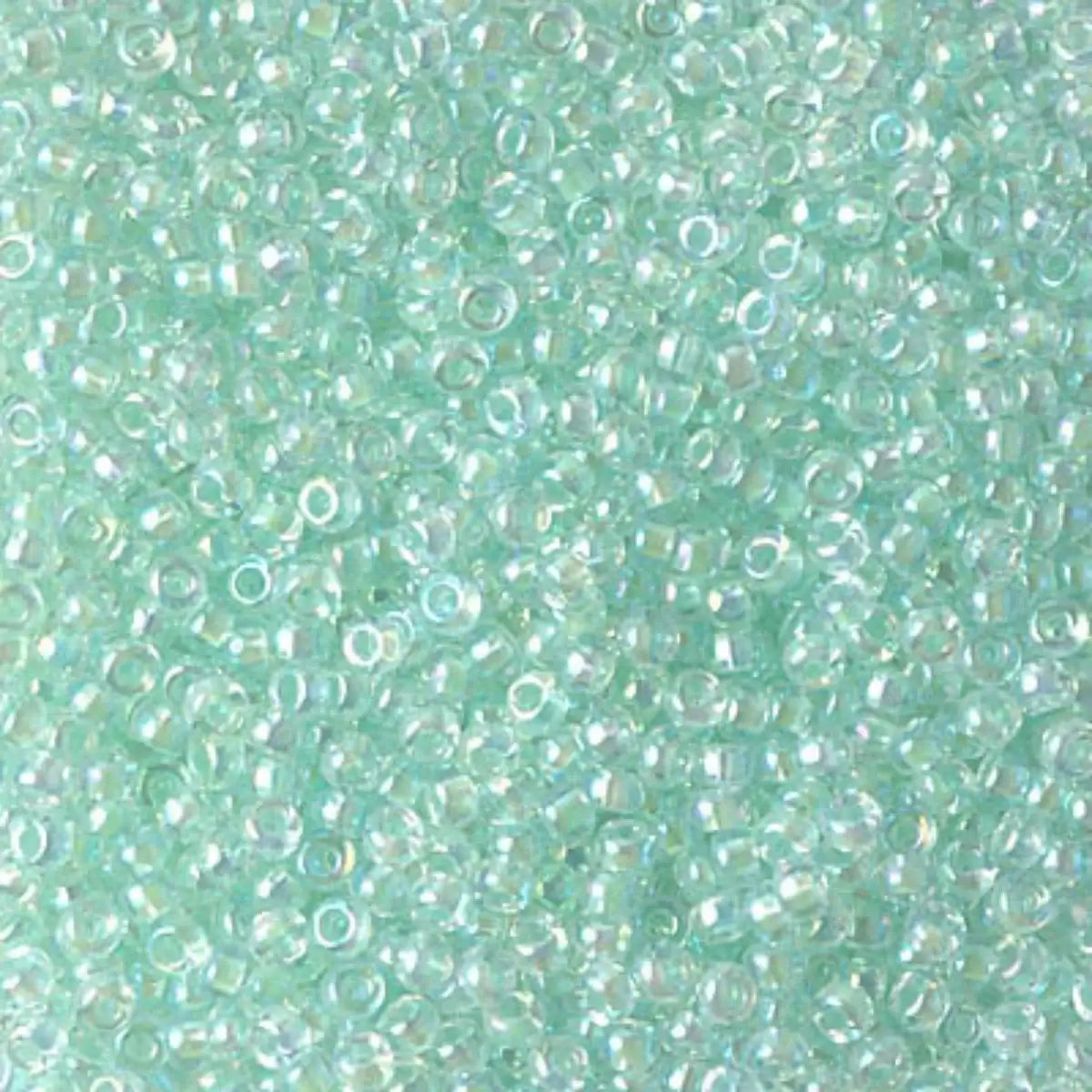 Miyuki 11/0 Seed Beads, 11-0271, Light Mint Green Lined Crystal AB, 10g - The Argus Collection