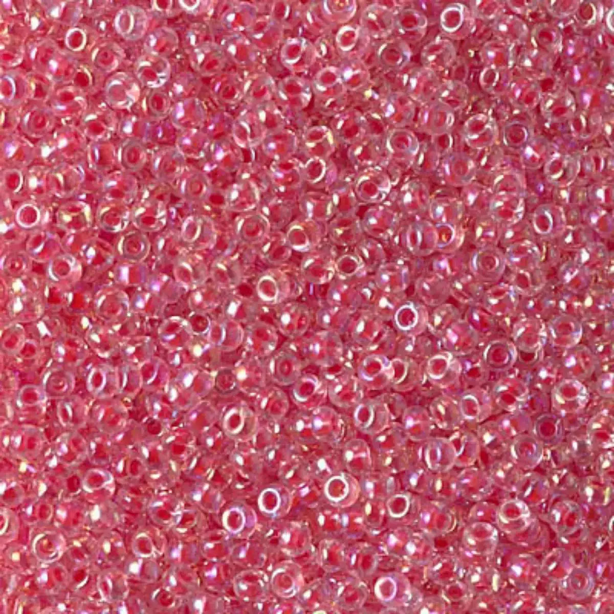 Miyuki 11/0 Seed Beads, 11-0276, Dark Coral Lined Crystal AB, 10g - The Argus Collection