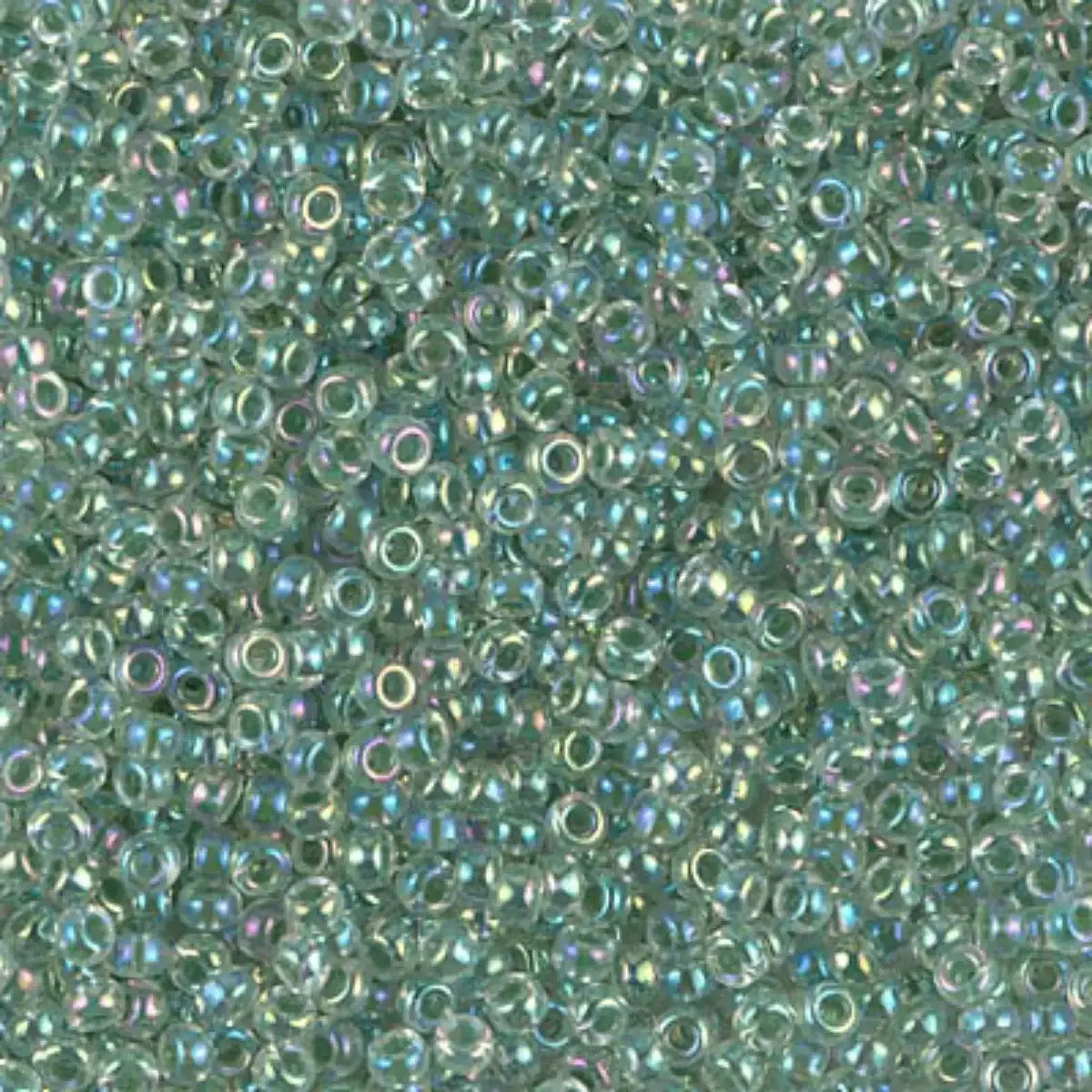Miyuki 11/0 Seed Beads, 11-0277, Lime Lined Crystal AB, 10g - The Argus Collection