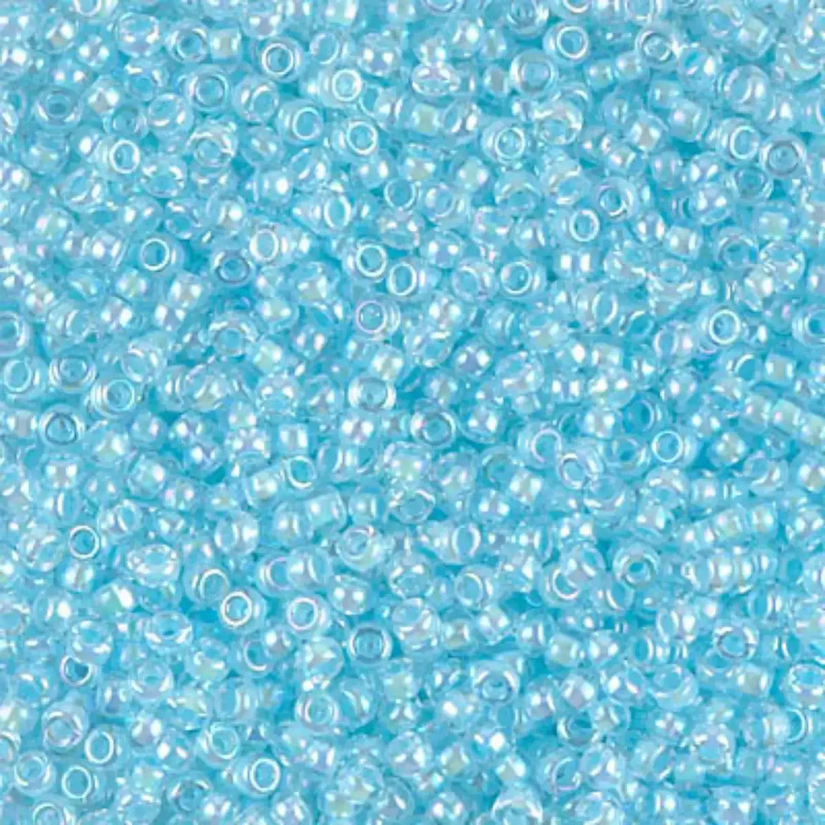 Miyuki 11/0 Seed Beads, 11-0278, Sky Blue Lined Crystal AB, 10g - The Argus Collection