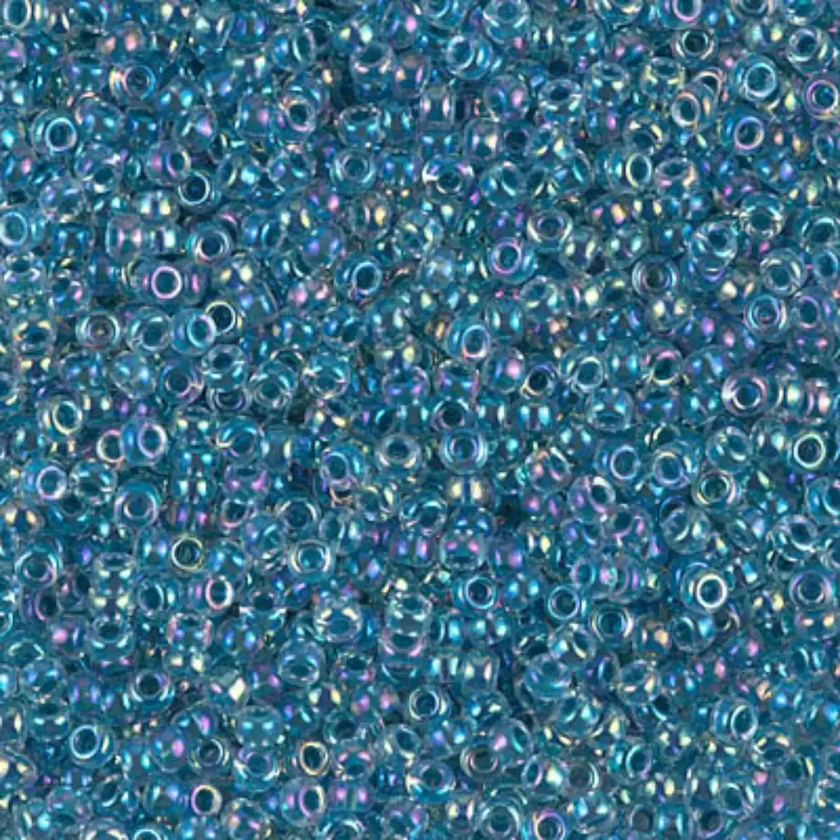 Miyuki 11/0 Seed Beads, 11-0279, Light Blue Lined Crystal AB, 10g - The Argus Collection