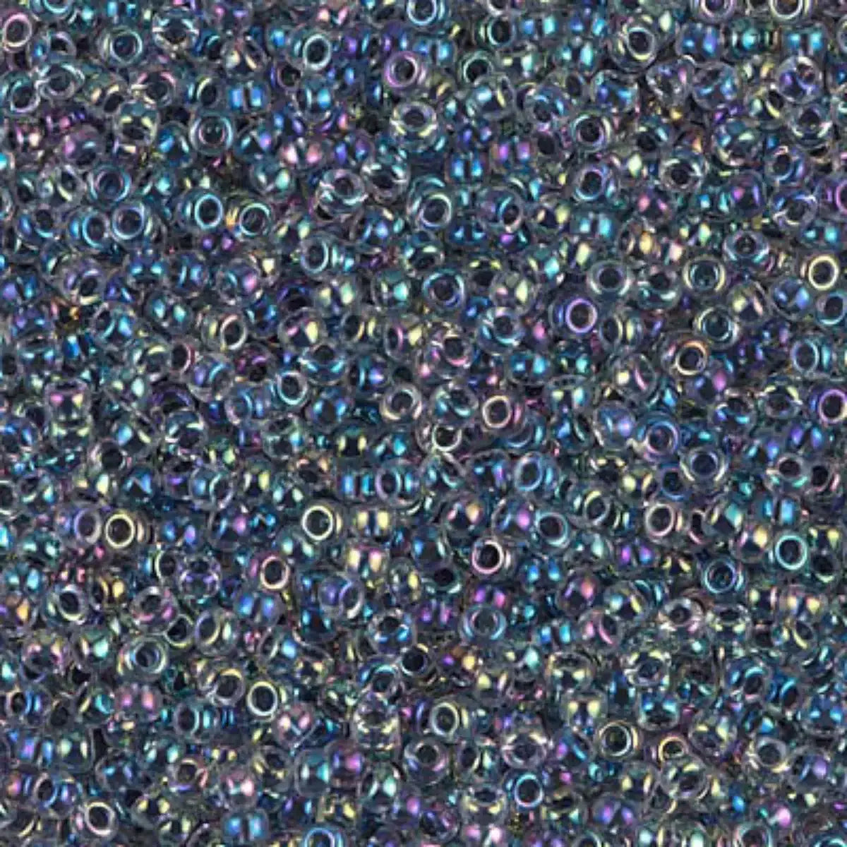 Miyuki 11/0 Seed Beads, 11-0283, Variegated Blue Lined Crystal AB, 10g - The Argus Collection