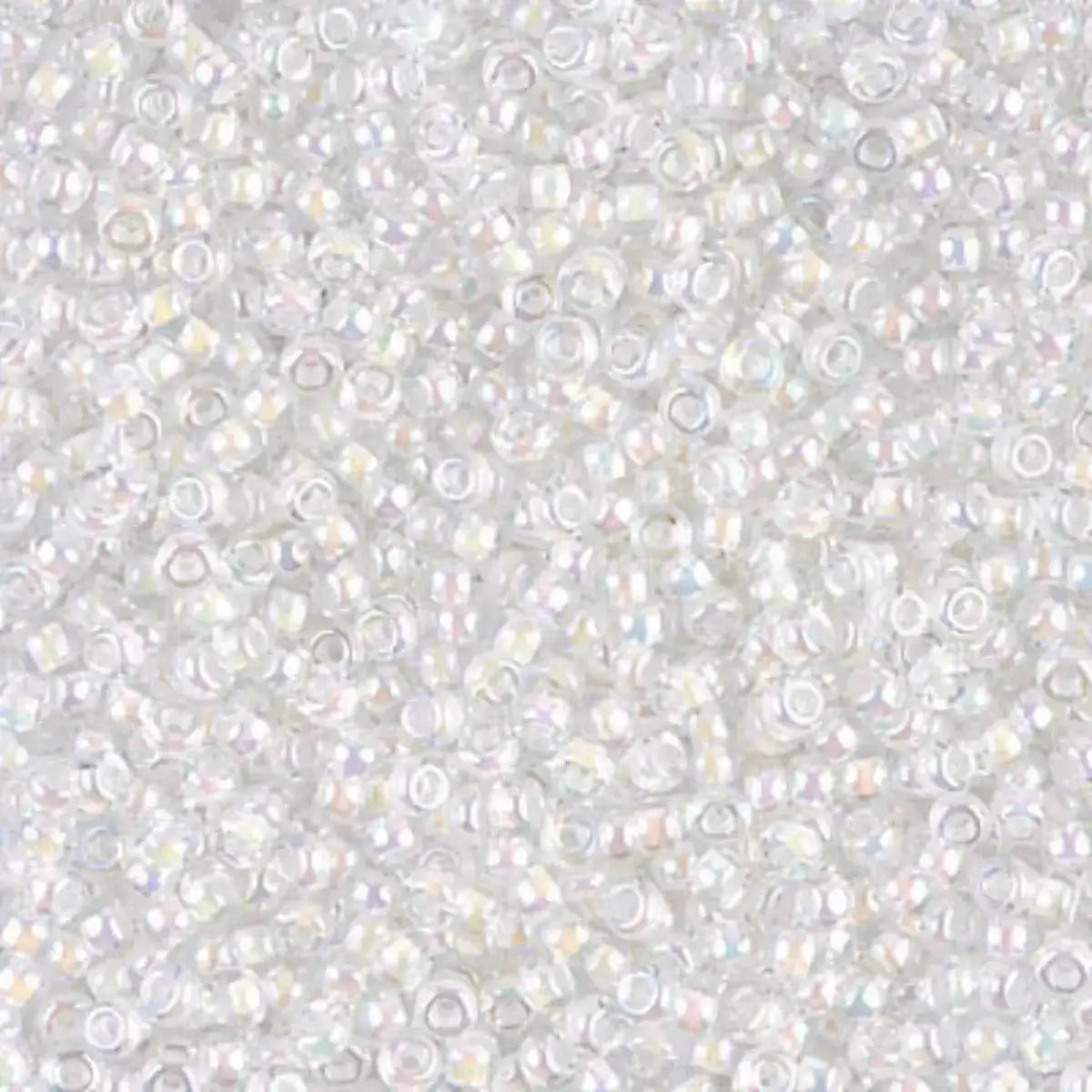 Miyuki 11/0 Seed Beads, 11-0284, White Lined Crystal AB, 10g - The Argus Collection