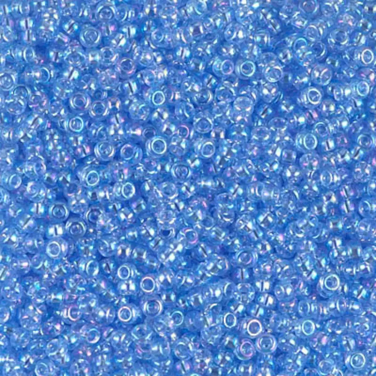 Miyuki 11/0 Seed Beads, 11-0299, Transparent Light Sapphire AB, 10g - The Argus Collection
