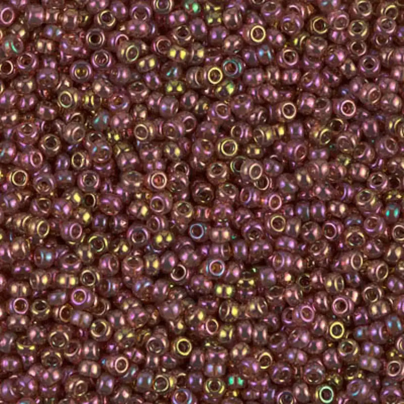Miyuki 11/0 Seed Beads, 11-0301, Dark Topaz Rainbow Gold Luster, 10g - The Argus Collection