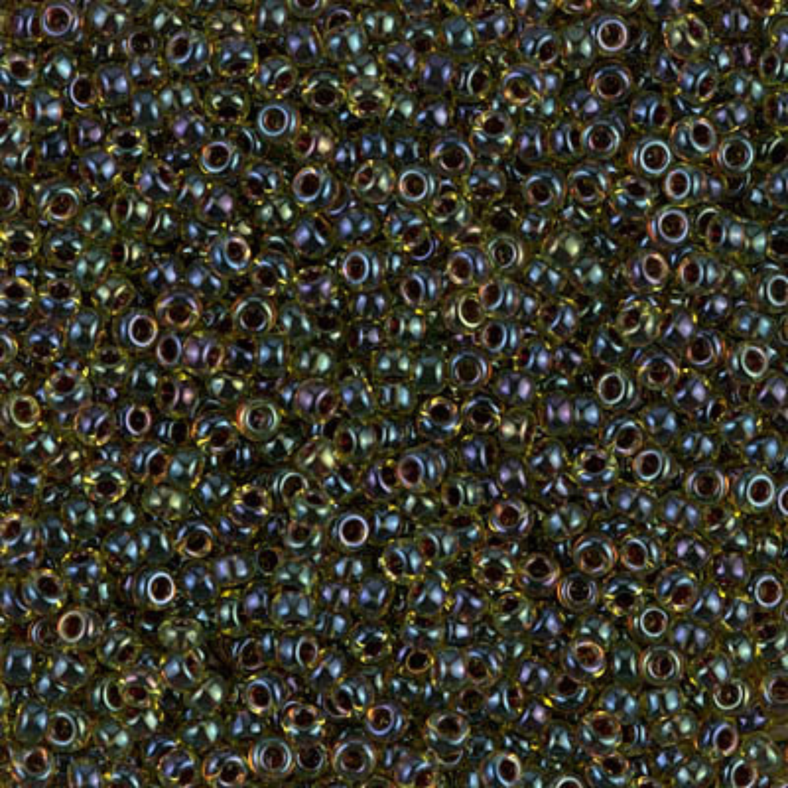 Miyuki 11/0 Seed Beads, 11-0335, Peridot AB Cranberry Lined, 10g