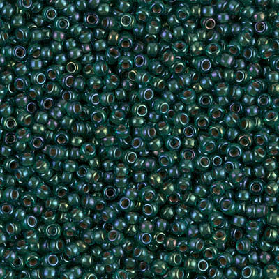 Miyuki 11/0 Seed Beads, 11-0338, Lined Emerald Luster, 23g - The Argus Collection