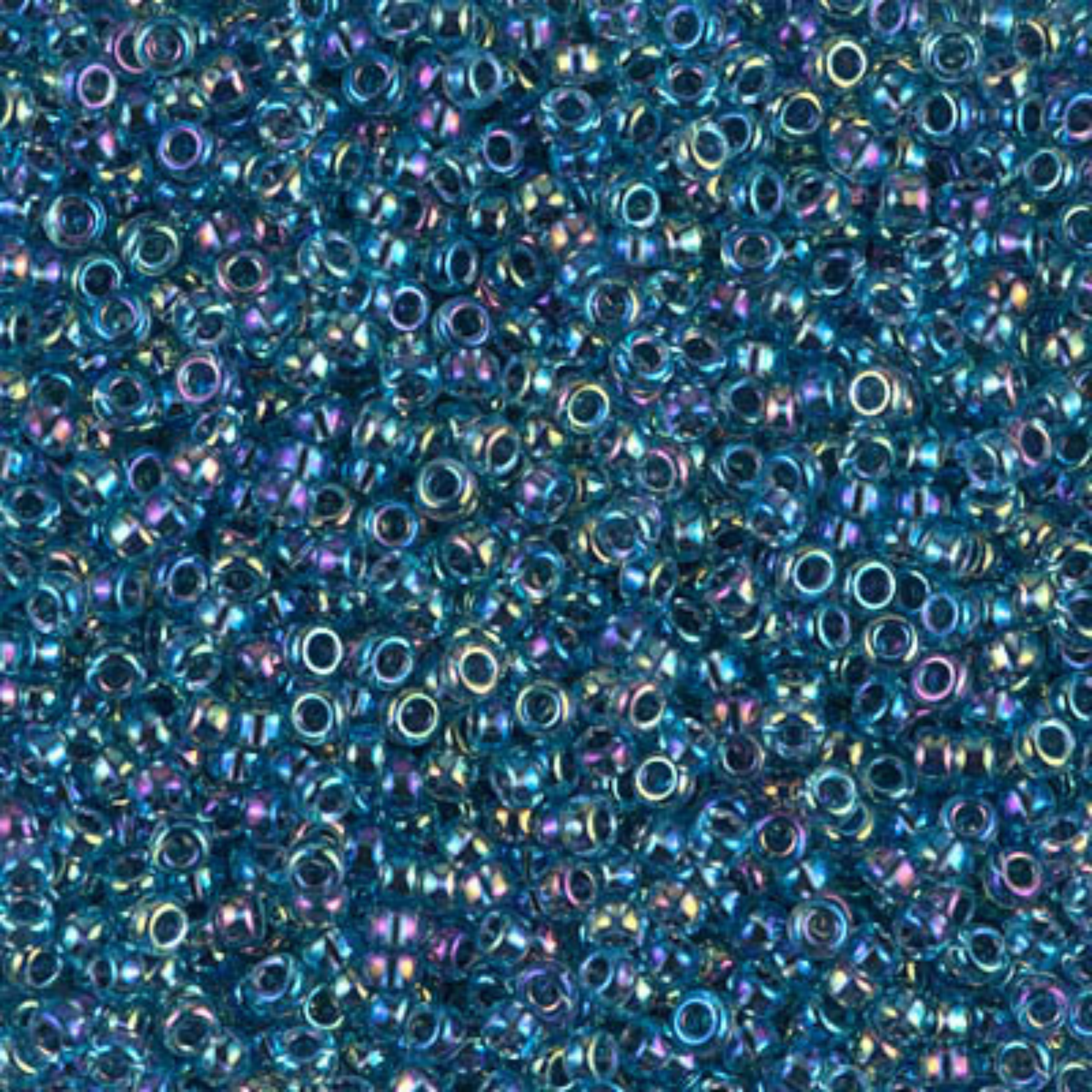 Miyuki 11/0 Seed Beads, 11-0339, Aqua AB Blue Lined, 10g