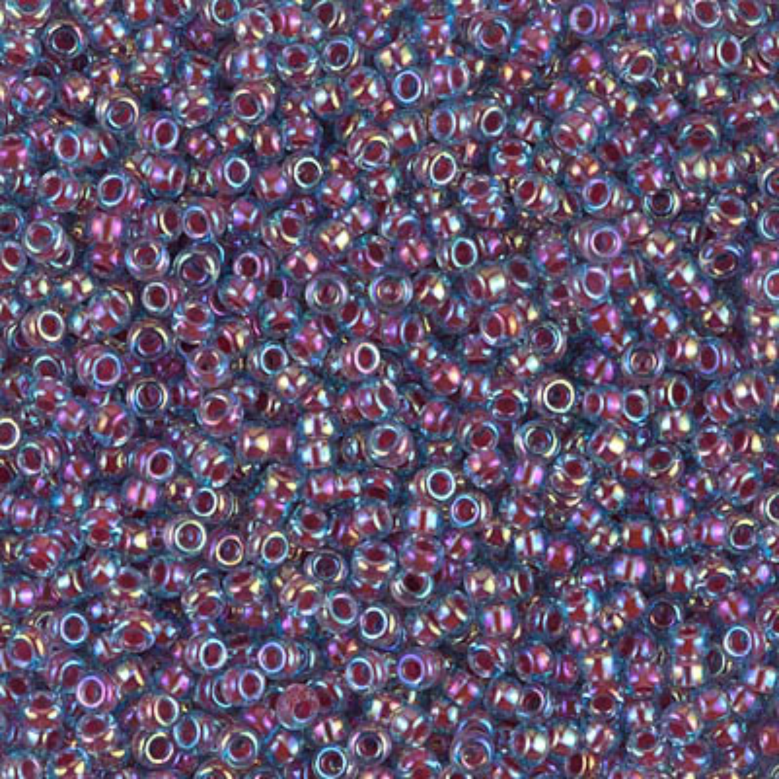 Miyuki 11/0 Seed Beads, 11-0340, Hot Pink AB Aqua Lined, 10g