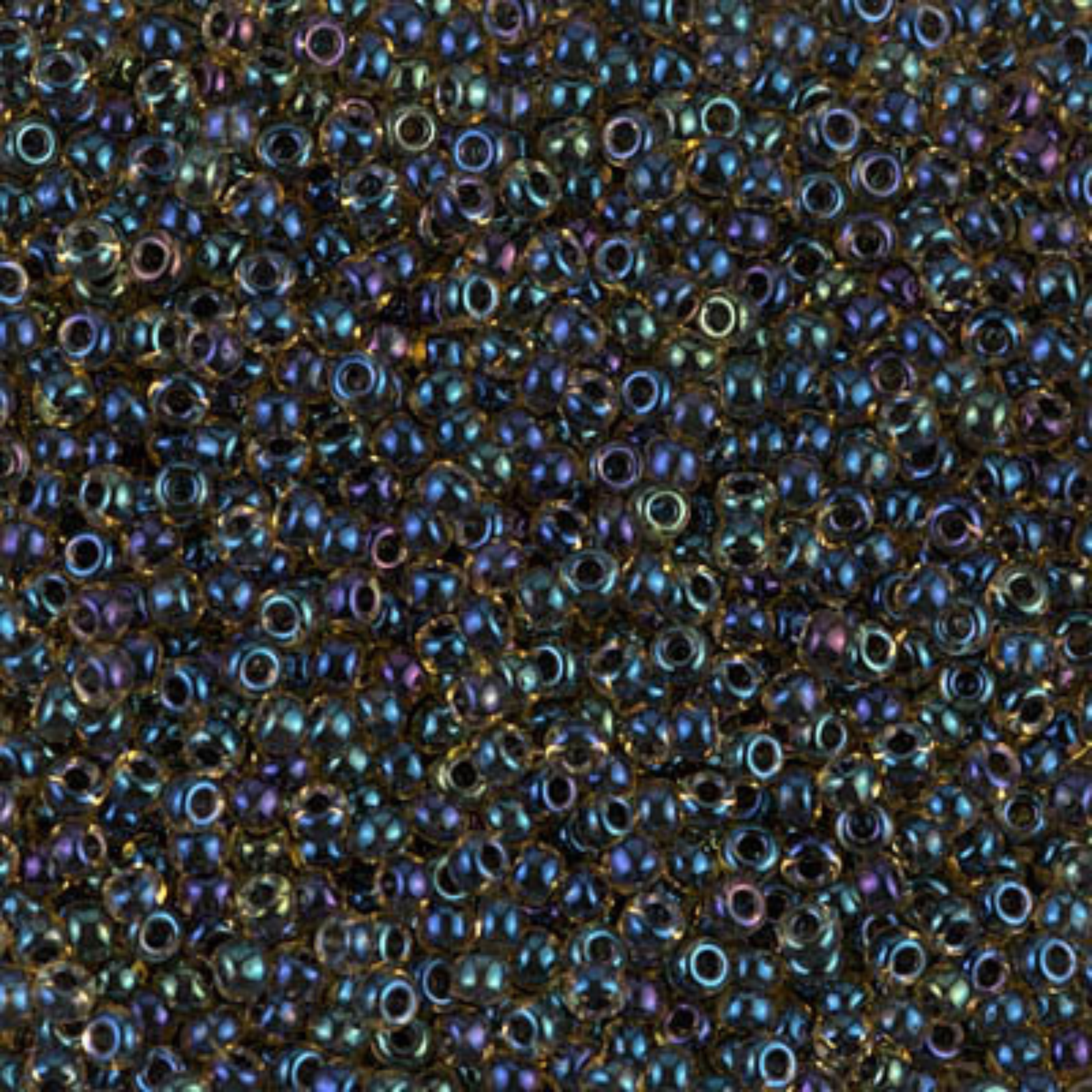 Miyuki 11/0 Seed Beads, 11-0349, Topaz Luster Dark Blue Lined, 10g