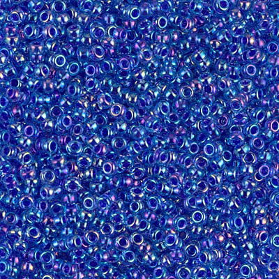 Miyuki 11/0 Seed Beads, 11-0353, Cobalt Lined Sapphire AB, 23g - The Argus Collection