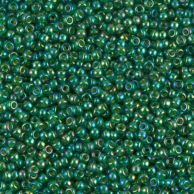 Miyuki 11/0 Seed Beads, 11-0354, Chartreuse Lined Green AB, 23g - The Argus Collection