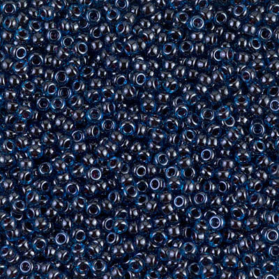 Miyuki 11/0 Seed Beads, 11-0358, Ruby Lined Capri Blue Luster, 23g - The Argus Collection