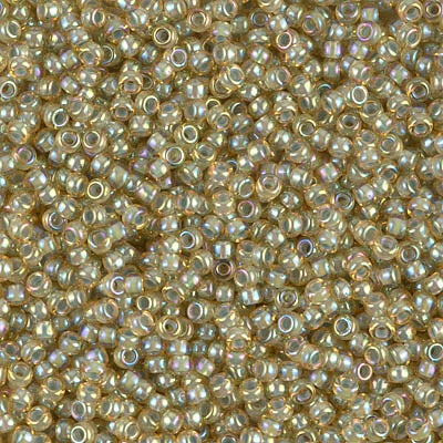 Miyuki 11/0 Seed Beads, 11-0359, Pale Blue Lined Light Topaz Luster, 23g - The Argus Collection