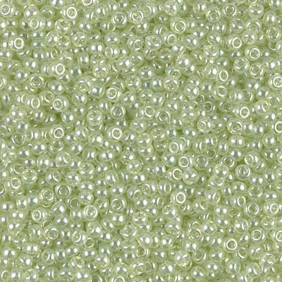 Miyuki 11/0 Seed Beads, 11-0371, Pale Moss Green Luster, 23g - The Argus Collection