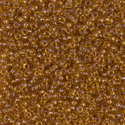 Miyuki 11/0 Seed Beads, 11-0377, Sparkling Topaz Lined Light Topaz AB, 23g - The Argus Collection