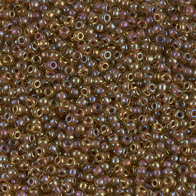 Miyuki 11/0 Seed Beads, 11-0379, Mauve Lined Light Topaz Luster, 23g - The Argus Collection