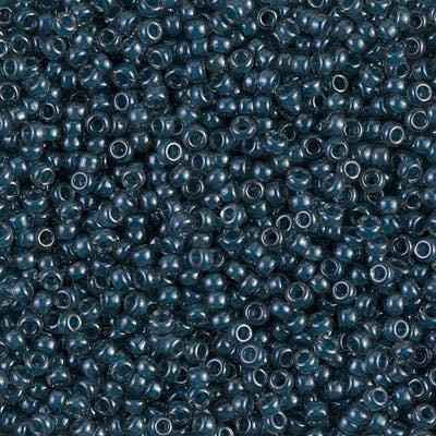 Miyuki 11/0 Seed Beads, 11-0390, Lined Steel Blue Luster, 23g - The Argus Collection