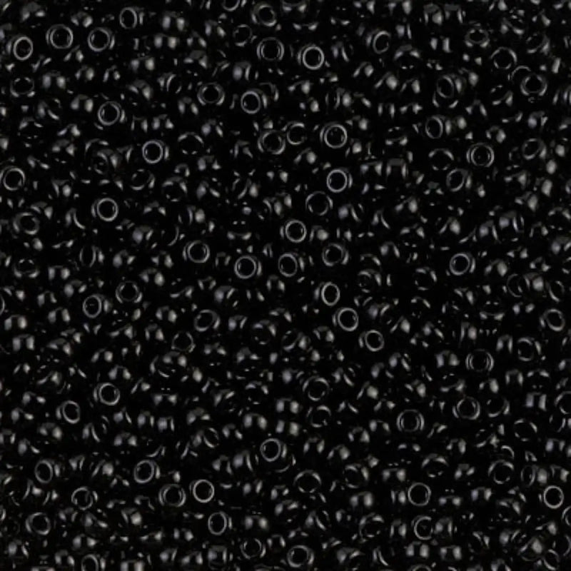 Miyuki 11/0 Seed Beads, 11-0401, Opaque Black, 10g - The Argus Collection