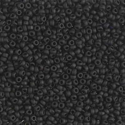 Miyuki 11/0 Seed Beads, 11-0401F, Matte Black, 10g - The Argus Collection