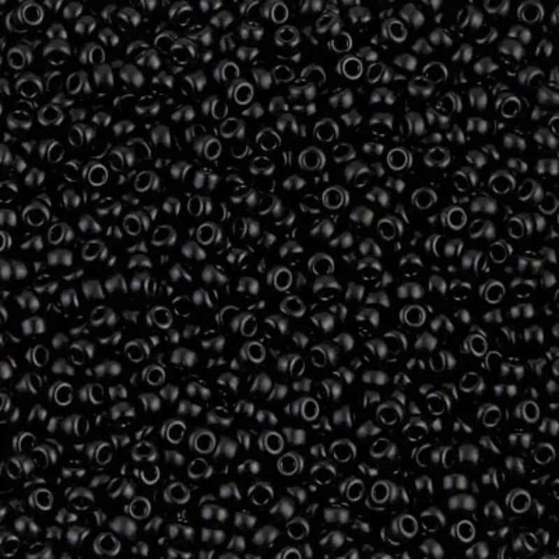 Miyuki 11/0 Seed Beads, 11-0401SF, Semi-Matte Black, 10g - The Argus Collection