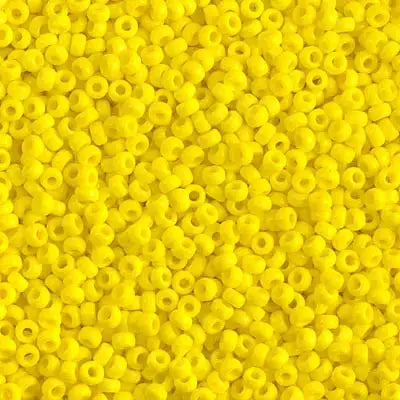 Miyuki 11/0 Seed Beads, 11-0404, Opaque Yellow, 10g - The Argus Collection